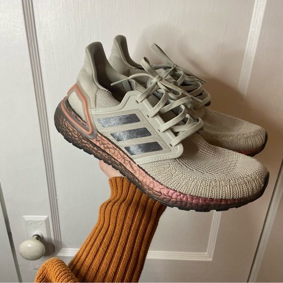 adidas Other - Adidas Ultraboost 20 Metal Grey Signal Coral tennis shoes size 8
